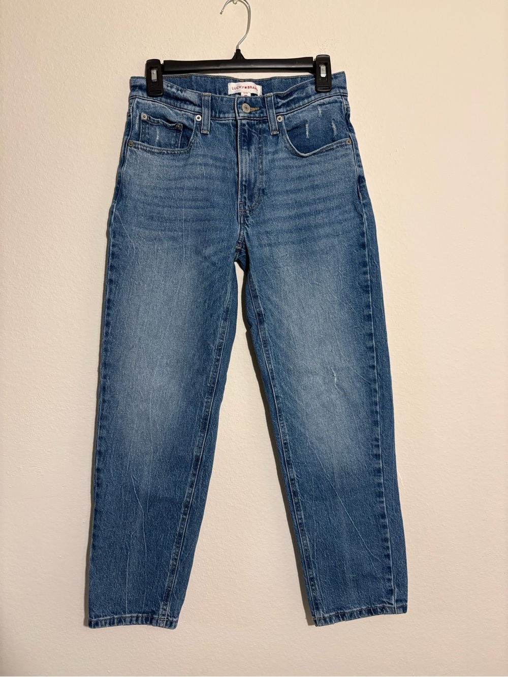 Lucky Brand Boy Mid Rise Relaxed Straight Jeans 2/26 R Blue Denim